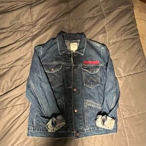 Wrangler Blue Denim Jacket with Red Embroidery